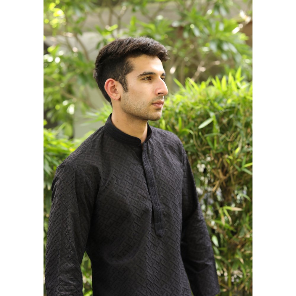 House of Chikankari Uman Chikankari Cotton Straight Men Kurta