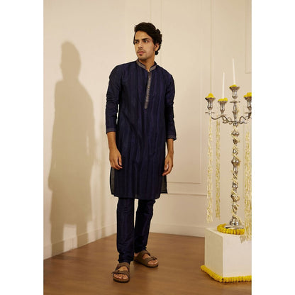 House of Chikankari Amir Silk Straight Men Kurta with Pyjama (Set of 2)