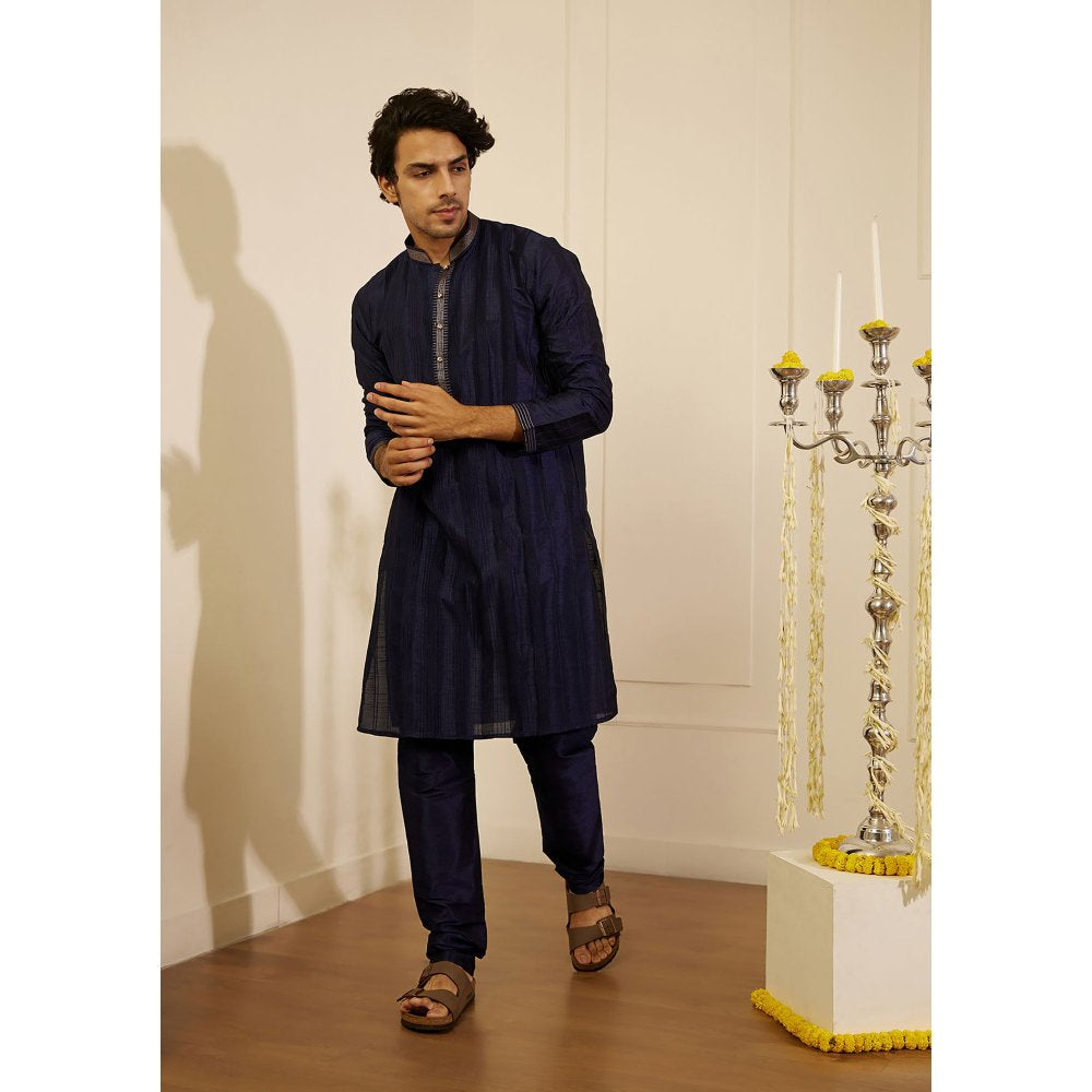 House of Chikankari Amir Silk Straight Men Kurta with Pyjama (Set of 2)
