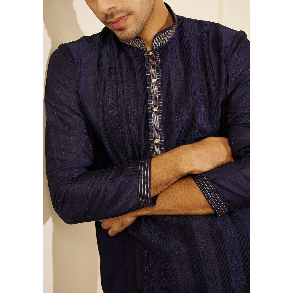 House of Chikankari Amir Silk Straight Men Kurta with Pyjama (Set of 2)