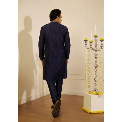 House of Chikankari Amir Silk Straight Men Kurta with Pyjama (Set of 2)