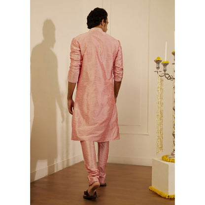 House of Chikankari Rashid Silk Straight Men Kurta with Pyjama (Set of 2)