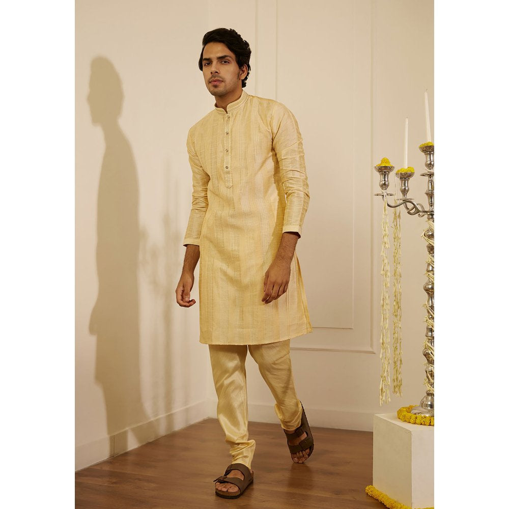 House of Chikankari Amir Silk Straight Men Kurta with Pyjama (Set of 2)