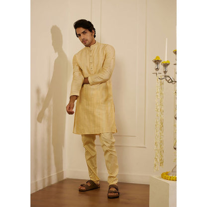 House of Chikankari Amir Silk Straight Men Kurta with Pyjama (Set of 2)