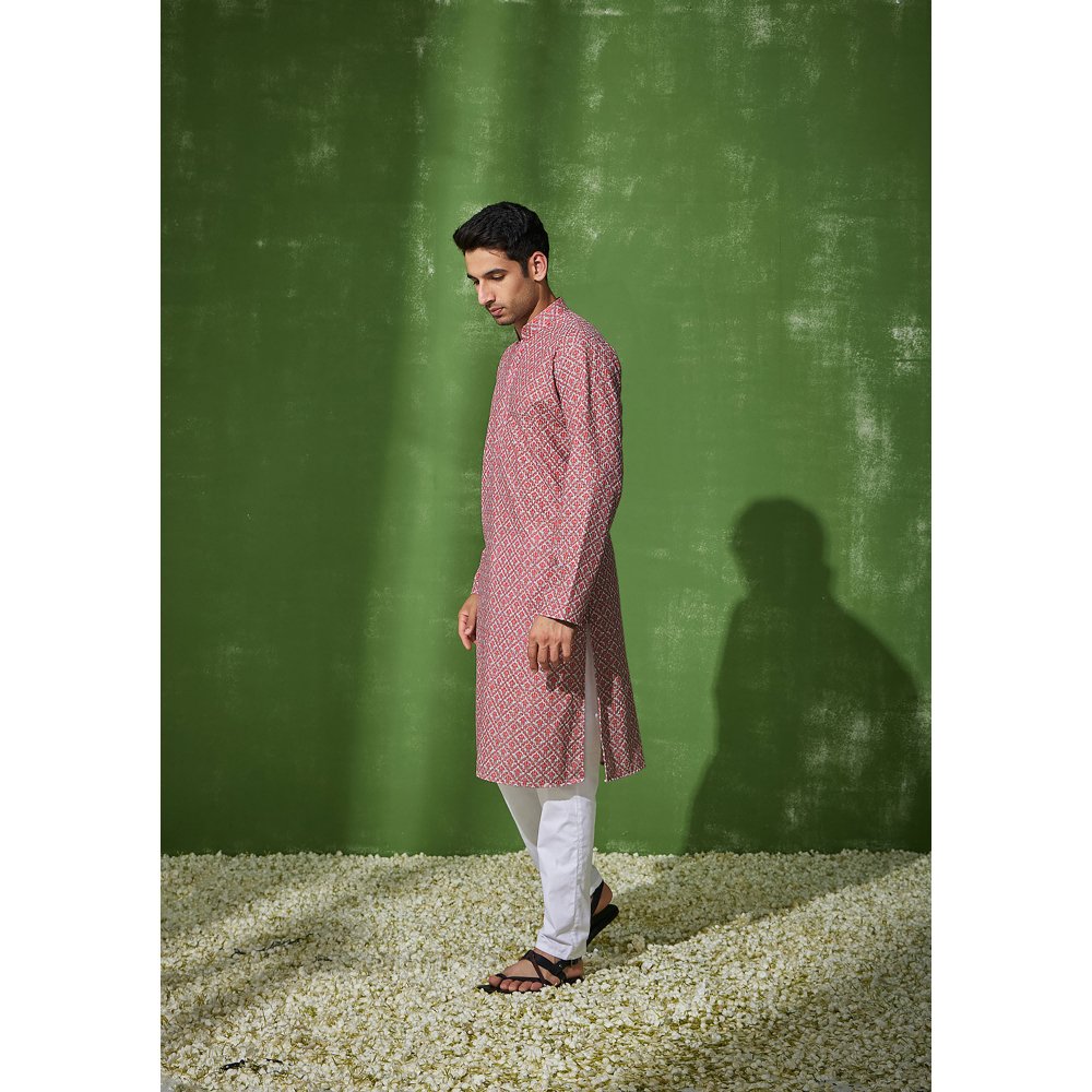 House of Chikankari Aftab Cotton Straight Men Kurta