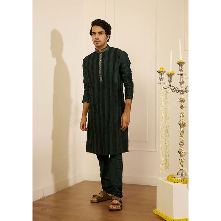House of Chikankari Amir Silk Straight Men Kurta with Pyjama (Set of 2)