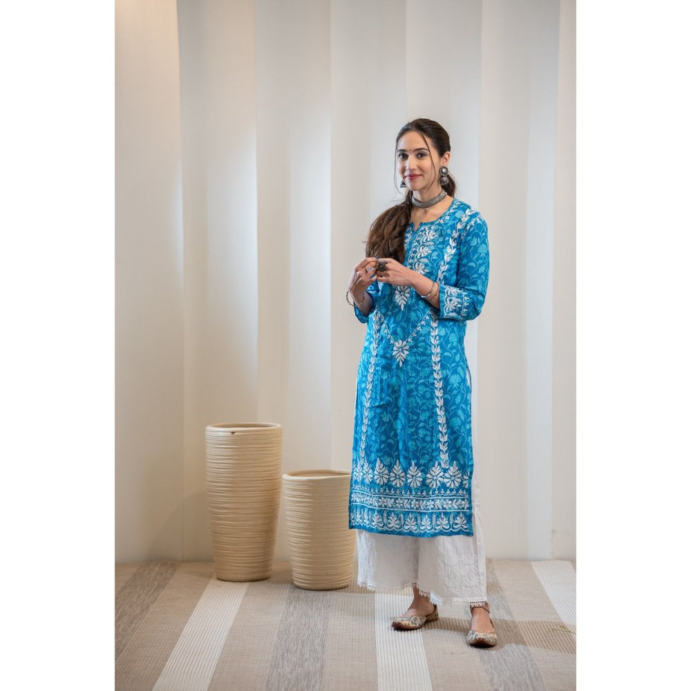 House of Chikankari Ambar Chikankari Mulmul Kurta