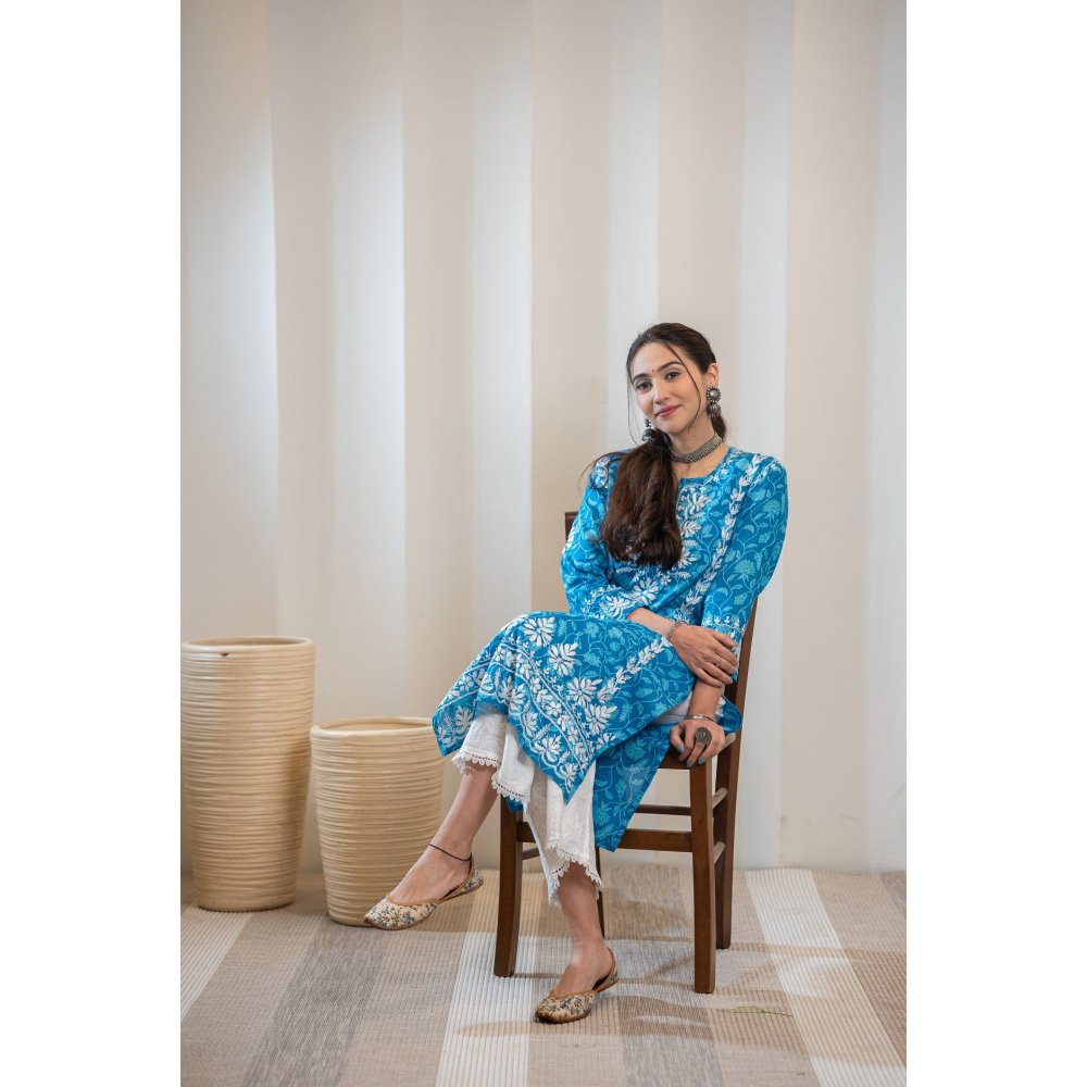 House of Chikankari Ambar Chikankari Mulmul Kurta