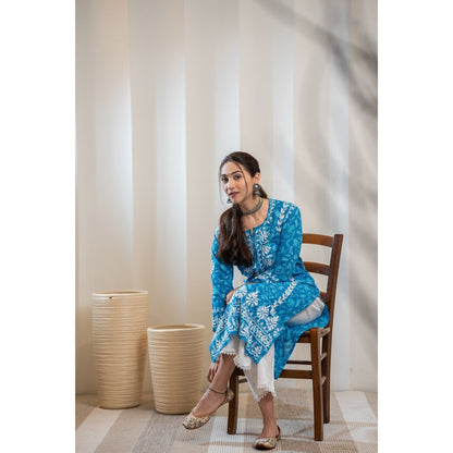 House of Chikankari Ambar Chikankari Mulmul Kurta