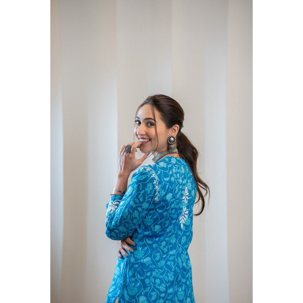 House of Chikankari Ambar Chikankari Mulmul Kurta