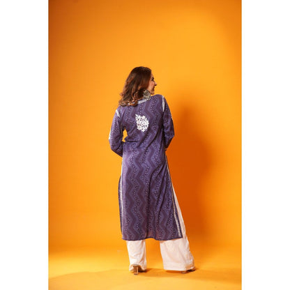 House of Chikankari Jugni Chikankari Mulmul Straight Kurta
