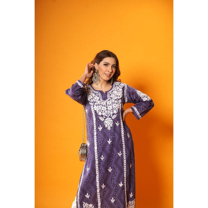 House of Chikankari Jugni Chikankari Mulmul Straight Kurta