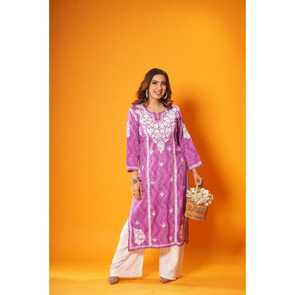 House of Chikankari Jugni Chikankari Mulmul Straight Kurta