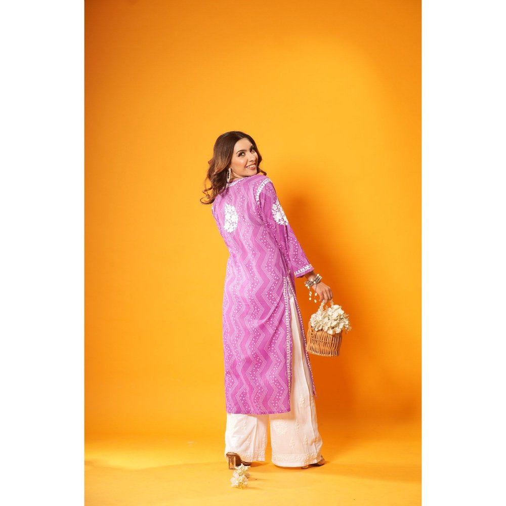 House of Chikankari Jugni Chikankari Mulmul Straight Kurta