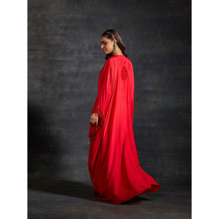 House of Exotique Red Fareeha Kaftan