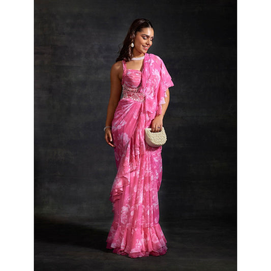 House of Exotique Lalita Printed Saree with Stitched Blouse