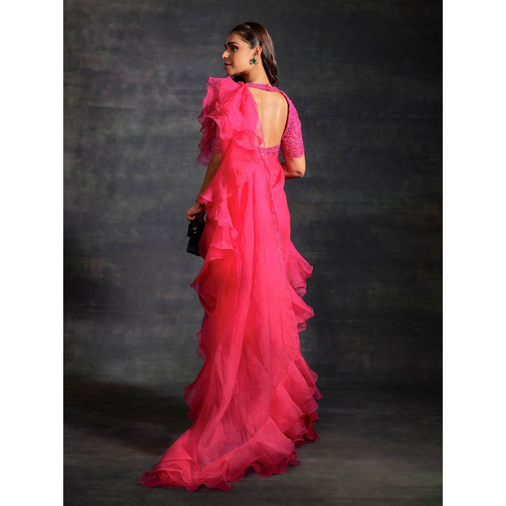 House of Exotique Bobby Embroidered Saree with Stitched Blouse