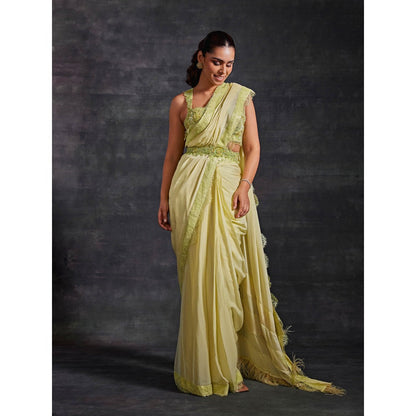 House of Exotique Mridula Embroidered Saree with Stitched Blouse