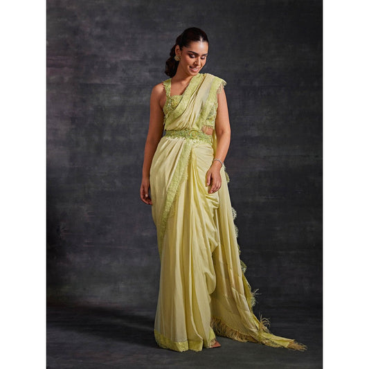 House of Exotique Mridula Embroidered Saree with Stitched Blouse