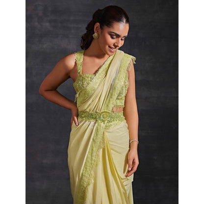 House of Exotique Mridula Embroidered Saree with Stitched Blouse