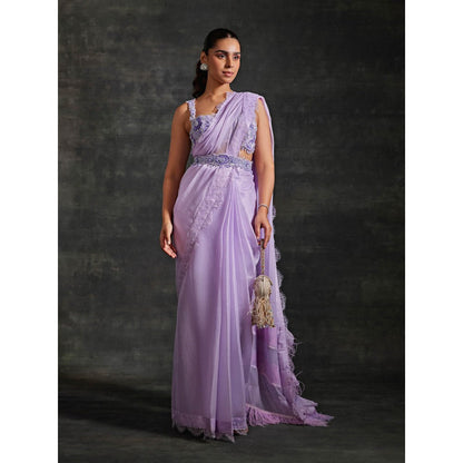 House of Exotique Manorama Embroidered Saree with Stitched Blouse