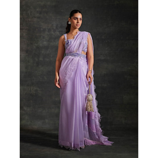 House of Exotique Manorama Embroidered Saree with Stitched Blouse