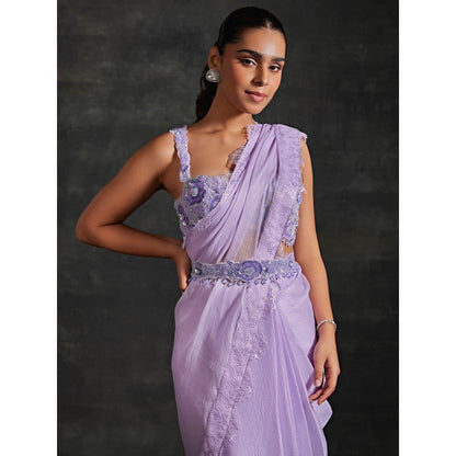 House of Exotique Manorama Embroidered Saree with Stitched Blouse