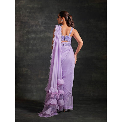 House of Exotique Manorama Embroidered Saree with Stitched Blouse