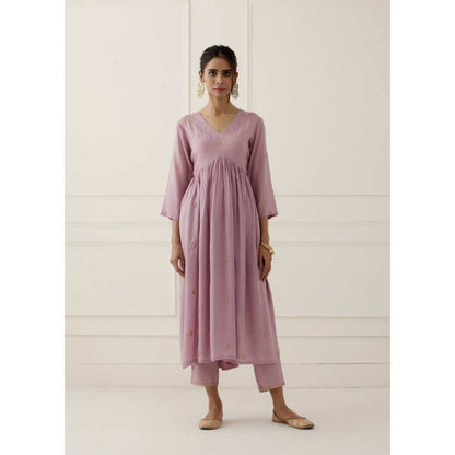 Ikshita Choudhary Purple Lilac Embroidered Modal Cotton Kurta