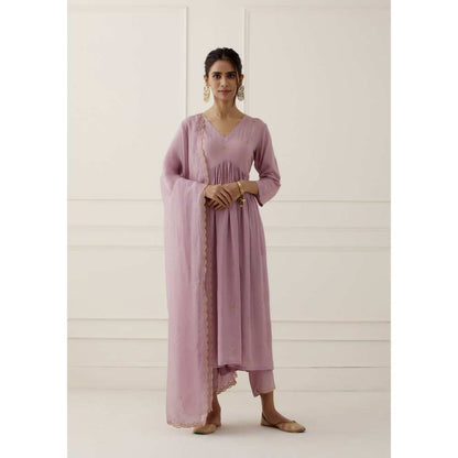Ikshita Choudhary Purple Lilac Embroidered Modal Cotton Kurta