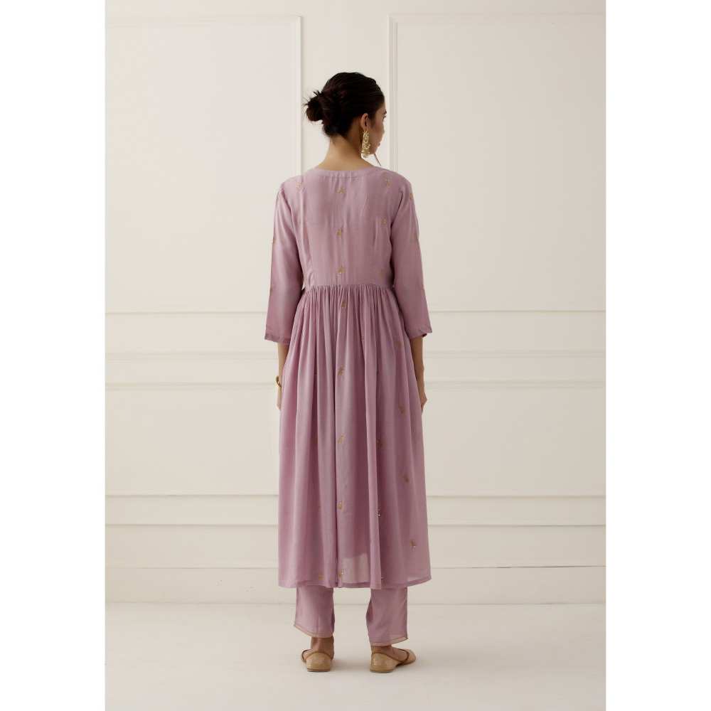 Ikshita Choudhary Purple Lilac Embroidered Modal Cotton Kurta