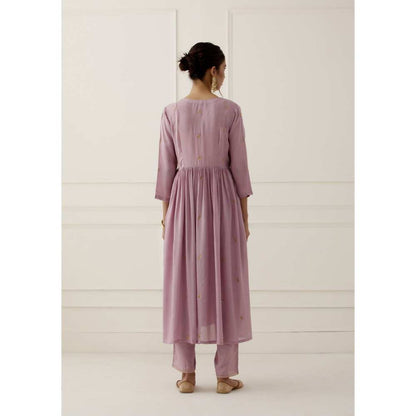 Ikshita Choudhary Purple Lilac Embroidered Modal Cotton Kurta
