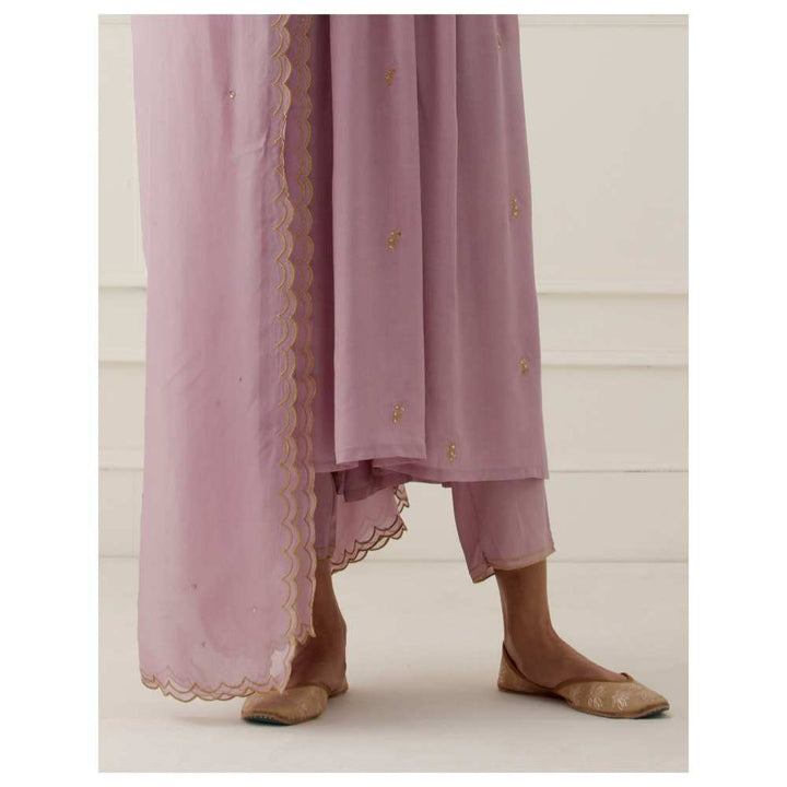 Ikshita Choudhary Purple Lilac Embroidered Modal Cotton Pants