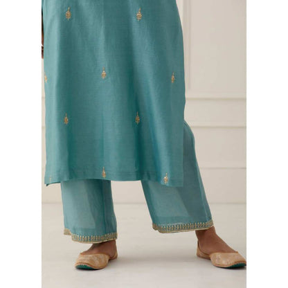 Ikshita Choudhary Sky Blue Embroidered Pallazo