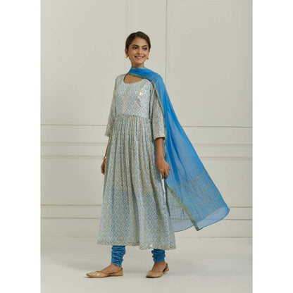 Ikshita Choudhary Blue Kurta (Set of 3)