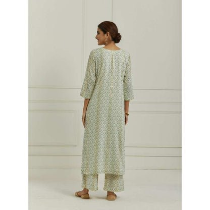 Ikshita Choudhary Green Kurta (Set of 3)