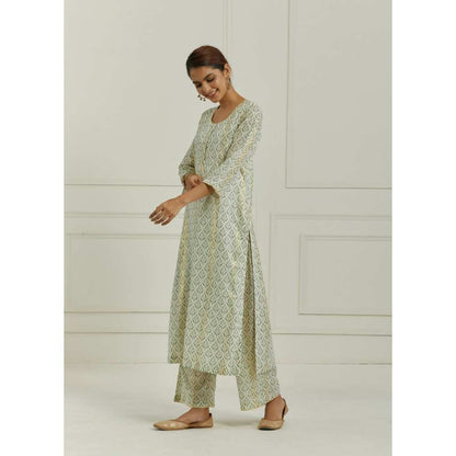 Ikshita Choudhary Green Kurta (Set of 3)