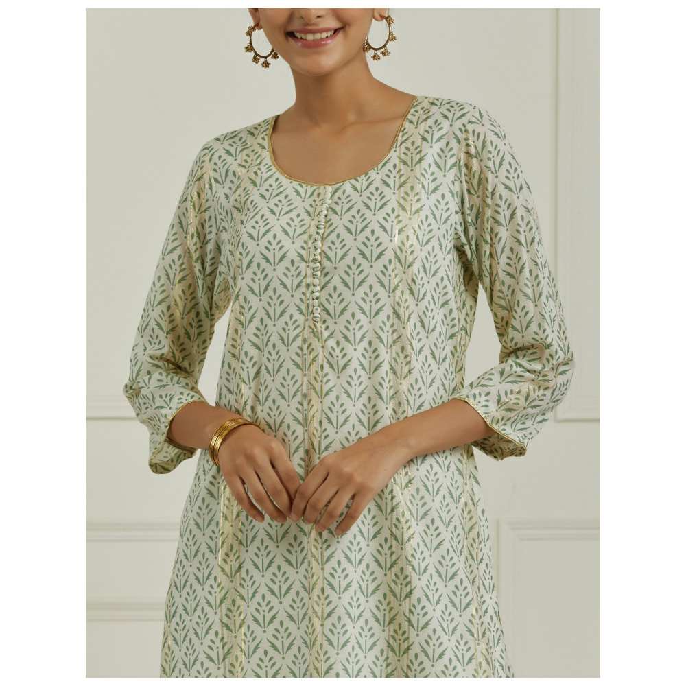 Ikshita Choudhary Green Kurta (Set of 3)
