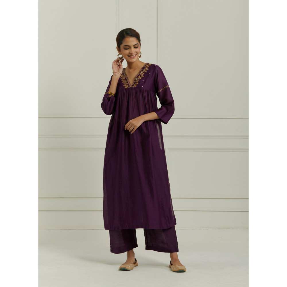 Ikshita Choudhary Purple Kurta (Set of 2)
