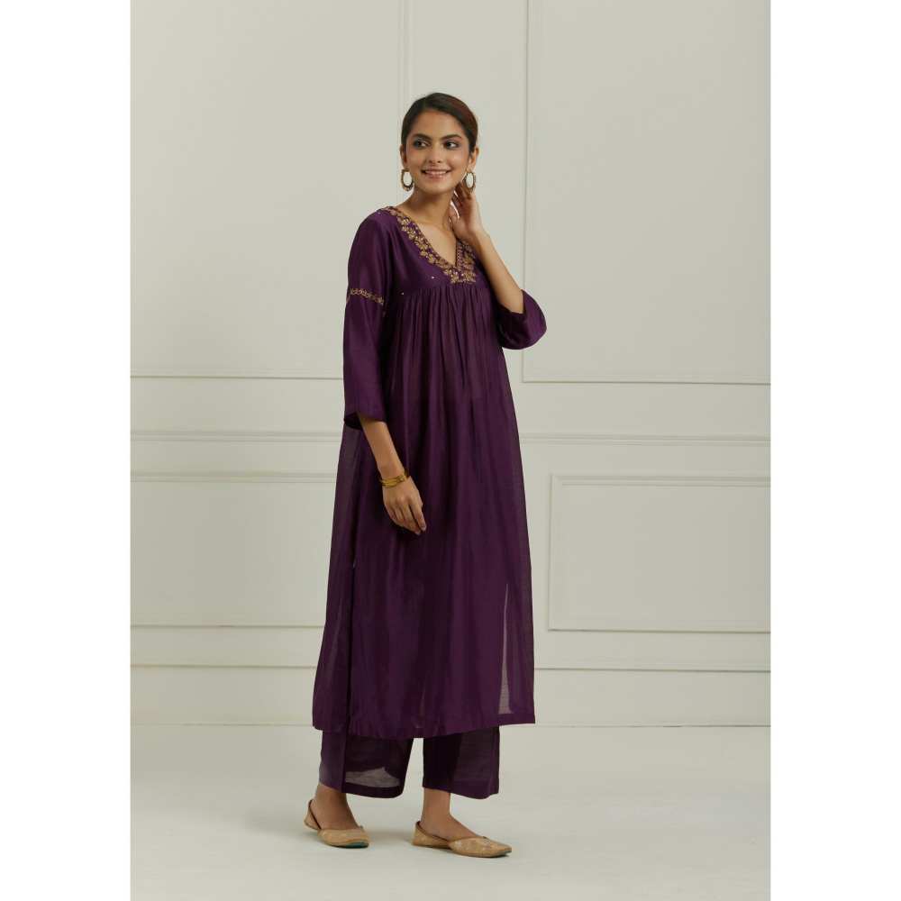 Ikshita Choudhary Purple Kurta (Set of 2)