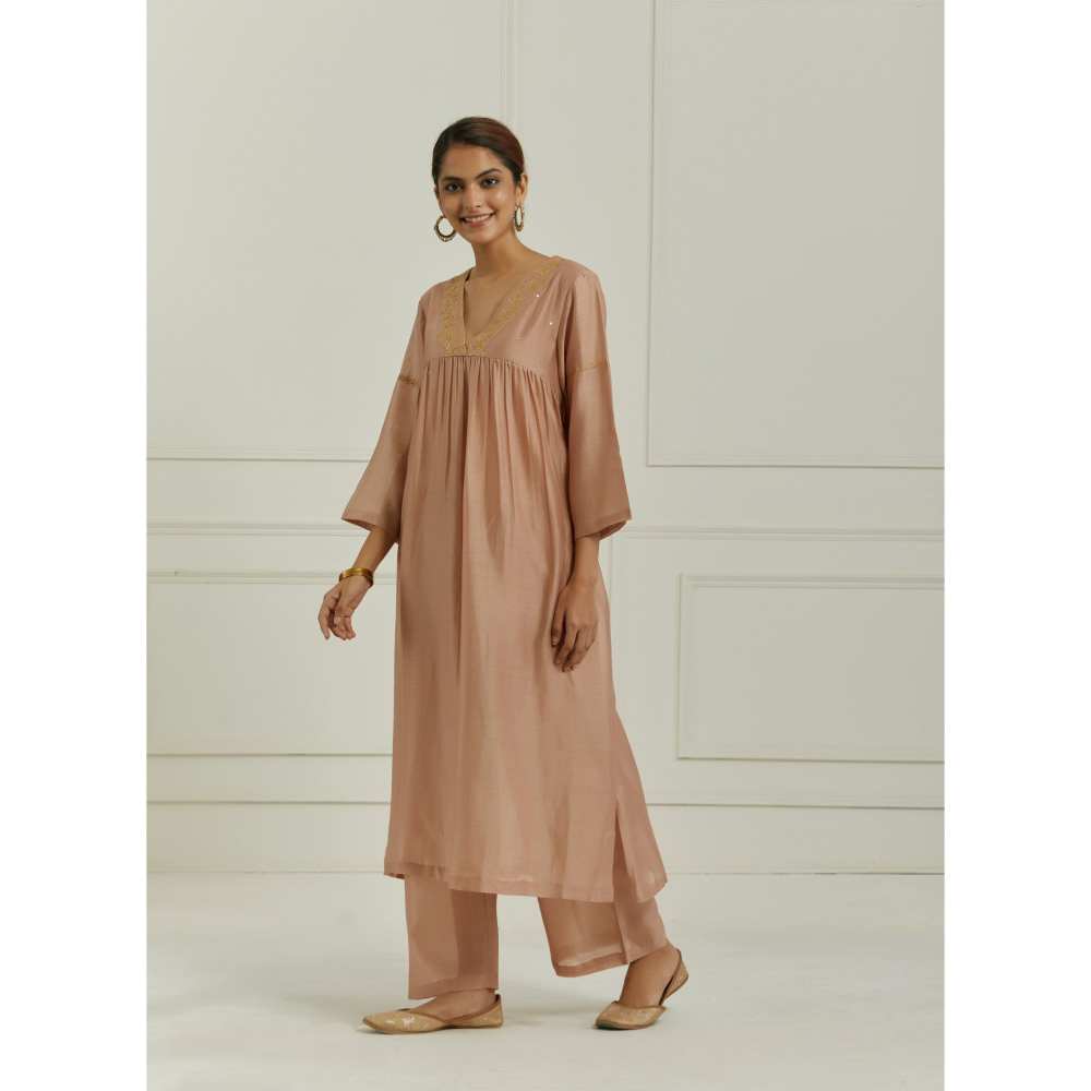 Ikshita Choudhary Beige Kurta (Set of 2)