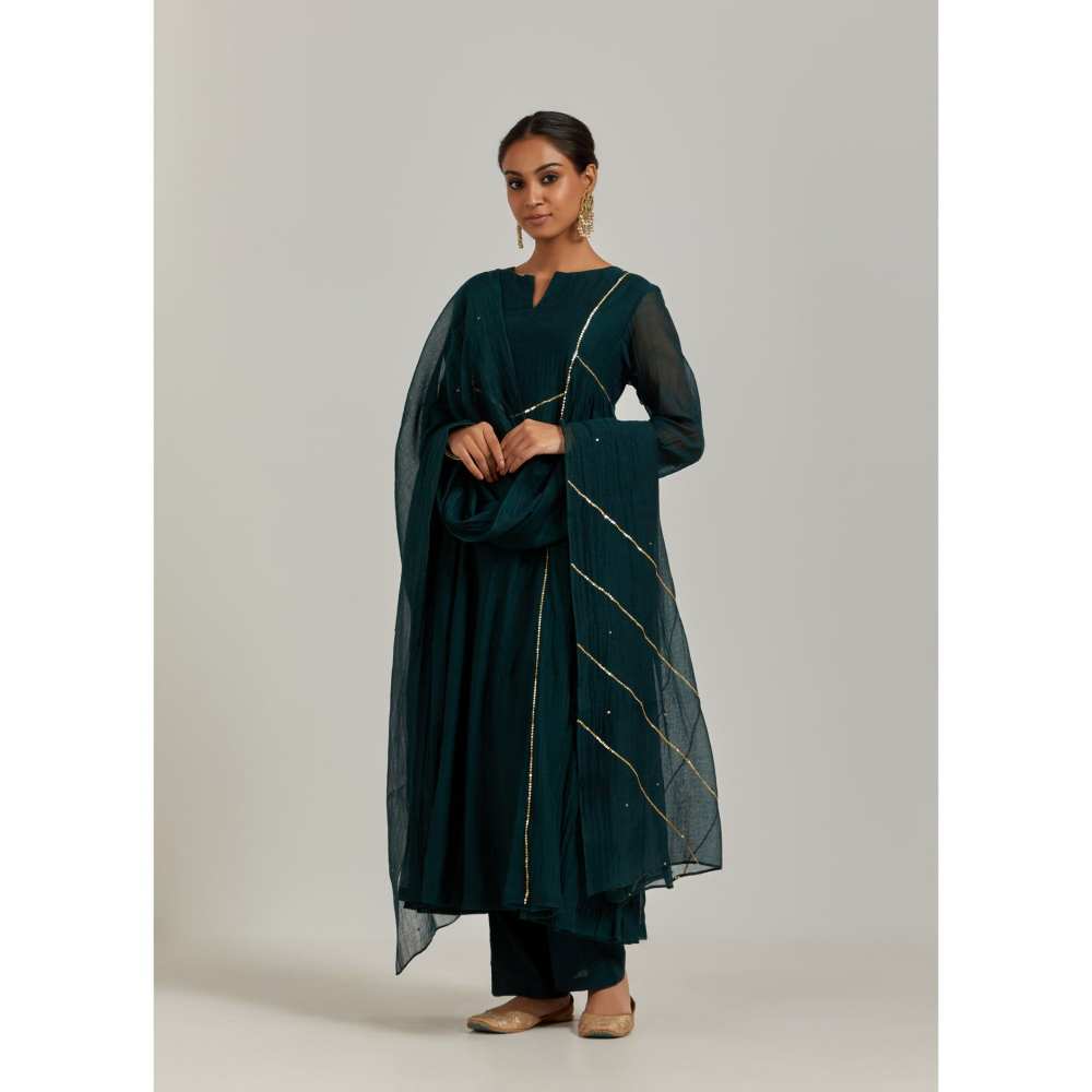 Ikshita Choudhary Green Kurta (Set of 3)