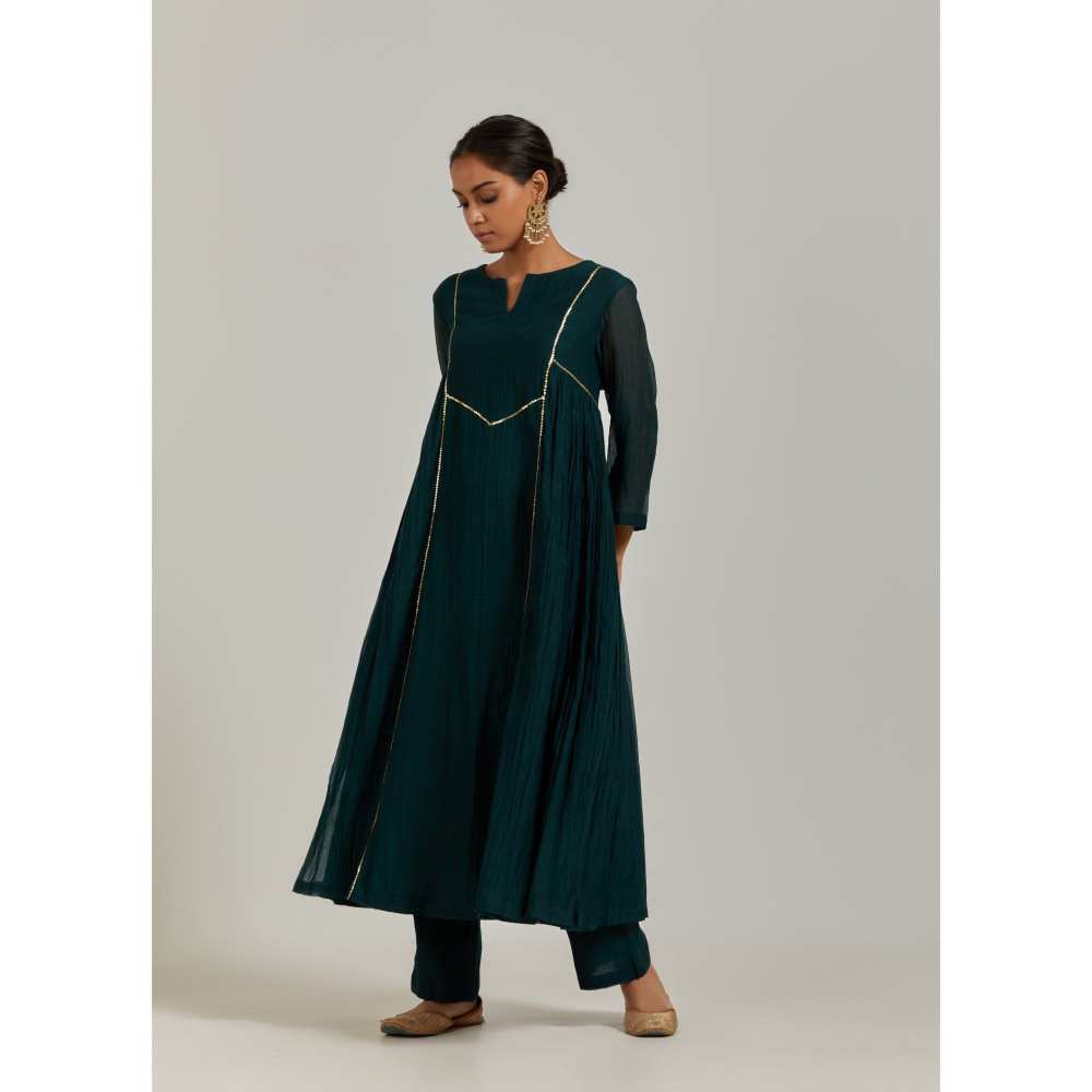 Ikshita Choudhary Green Kurta (Set of 3)