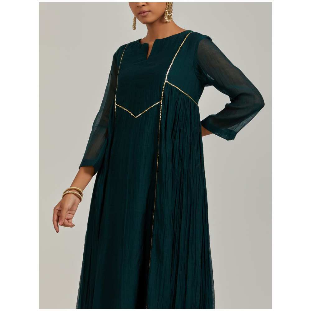 Ikshita Choudhary Green Kurta (Set of 3)