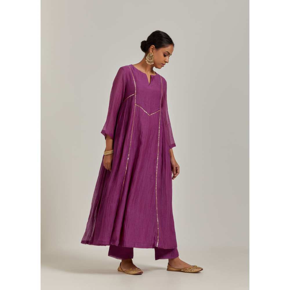 Ikshita Choudhary Purple Kurta (Set of 3)