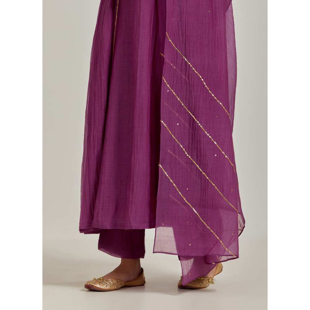 Ikshita Choudhary Purple Kurta (Set of 3)