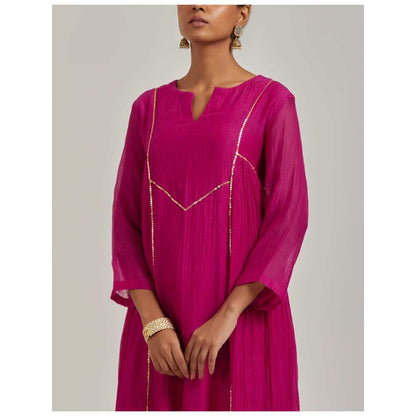 Ikshita Choudhary Magenta Kurta (Set of 3)