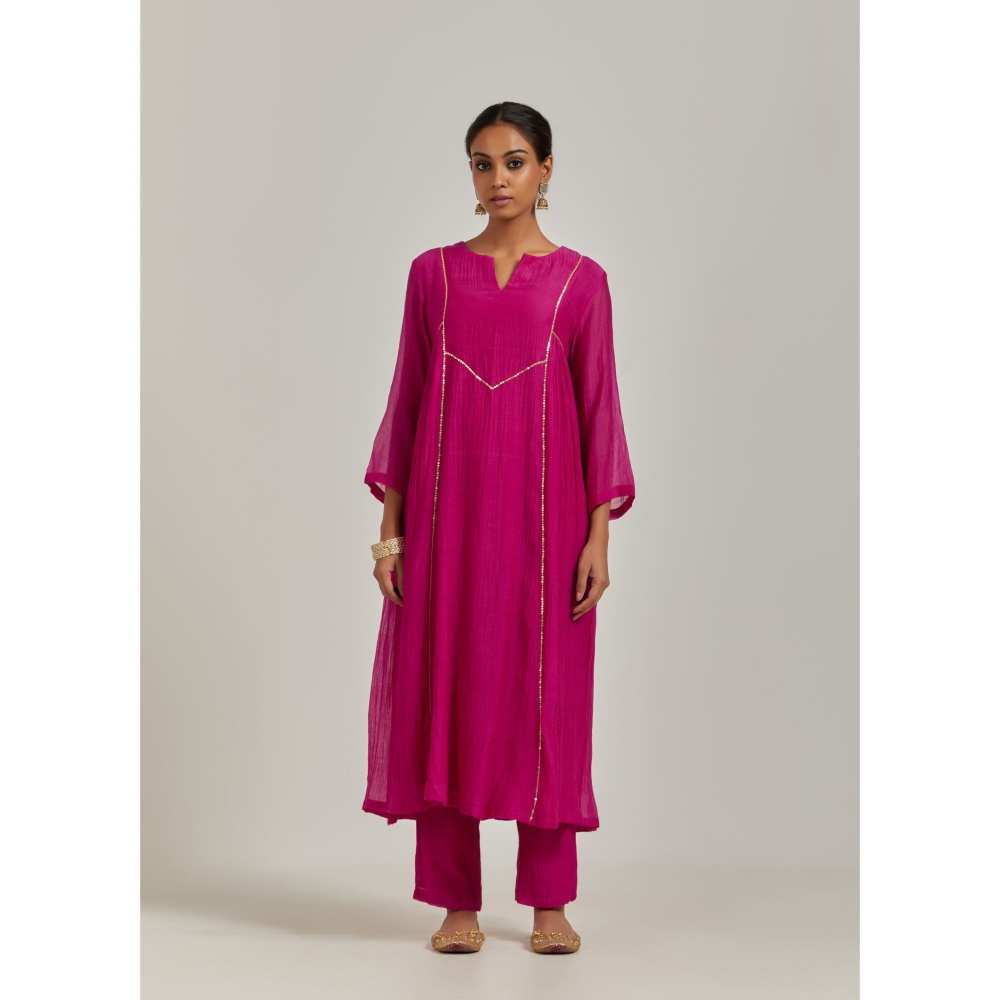 Ikshita Choudhary Magenta Kurta (Set of 2)