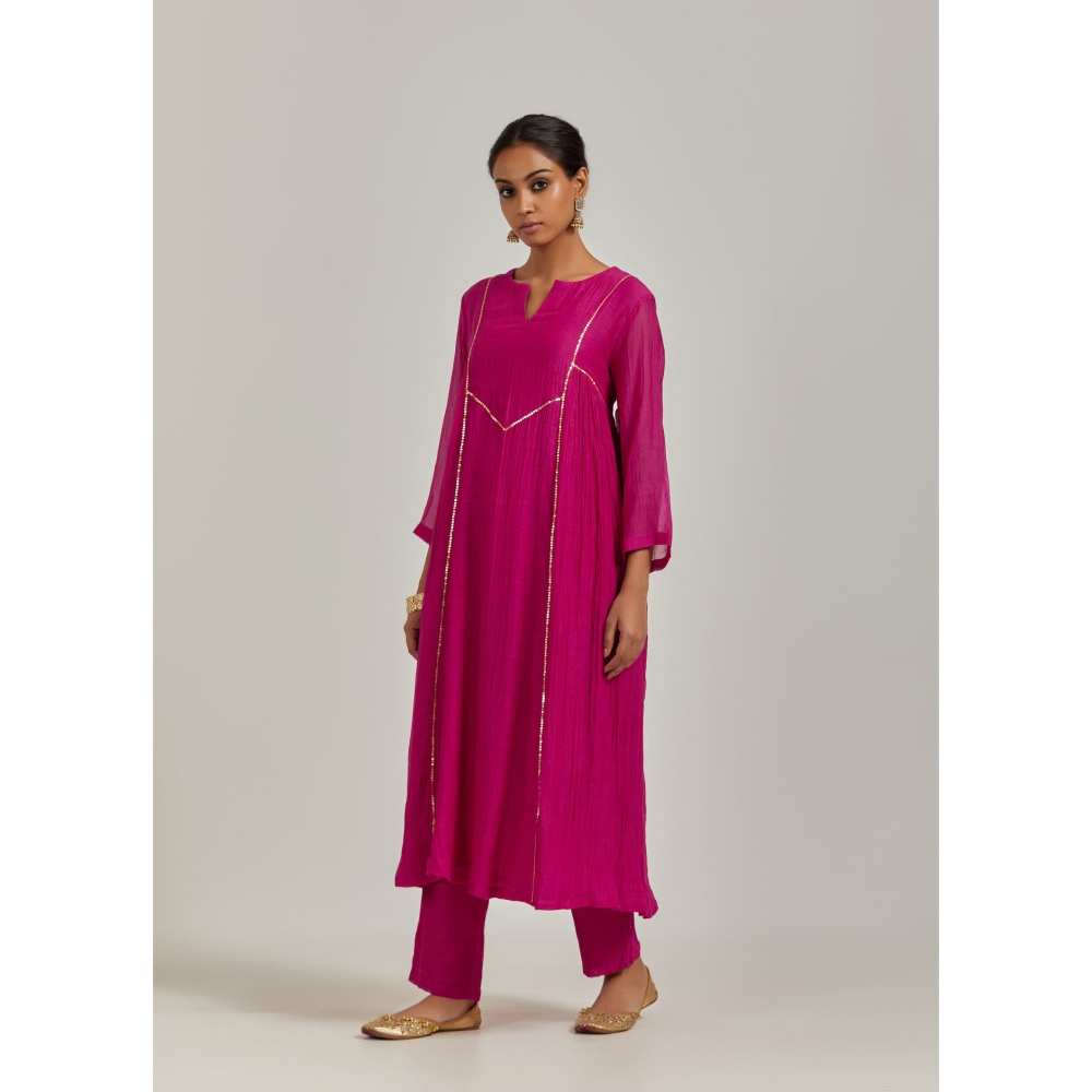 Ikshita Choudhary Magenta Kurta (Set of 2)