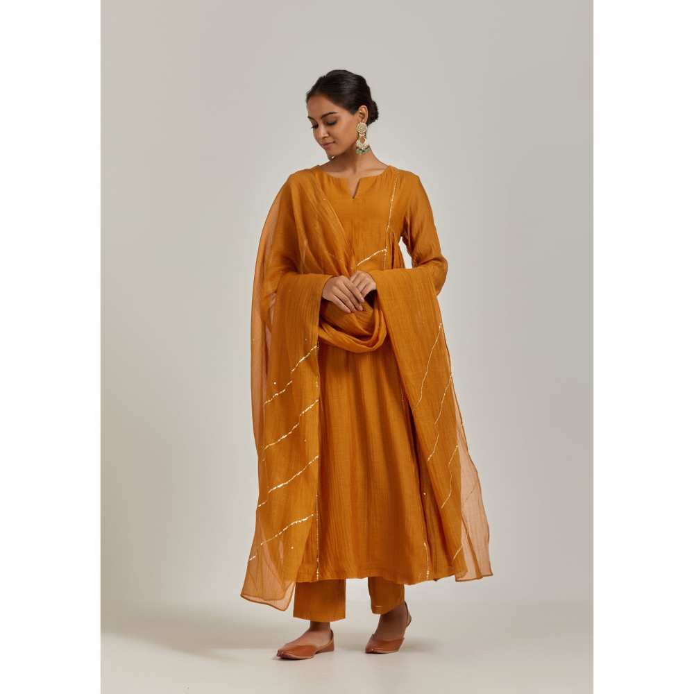 Ikshita Choudhary Mustard Kurta (Set of 3)